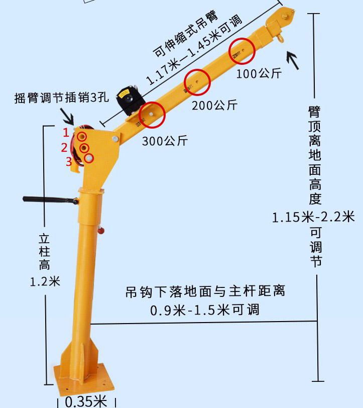 500公斤車載小吊機參數(shù)